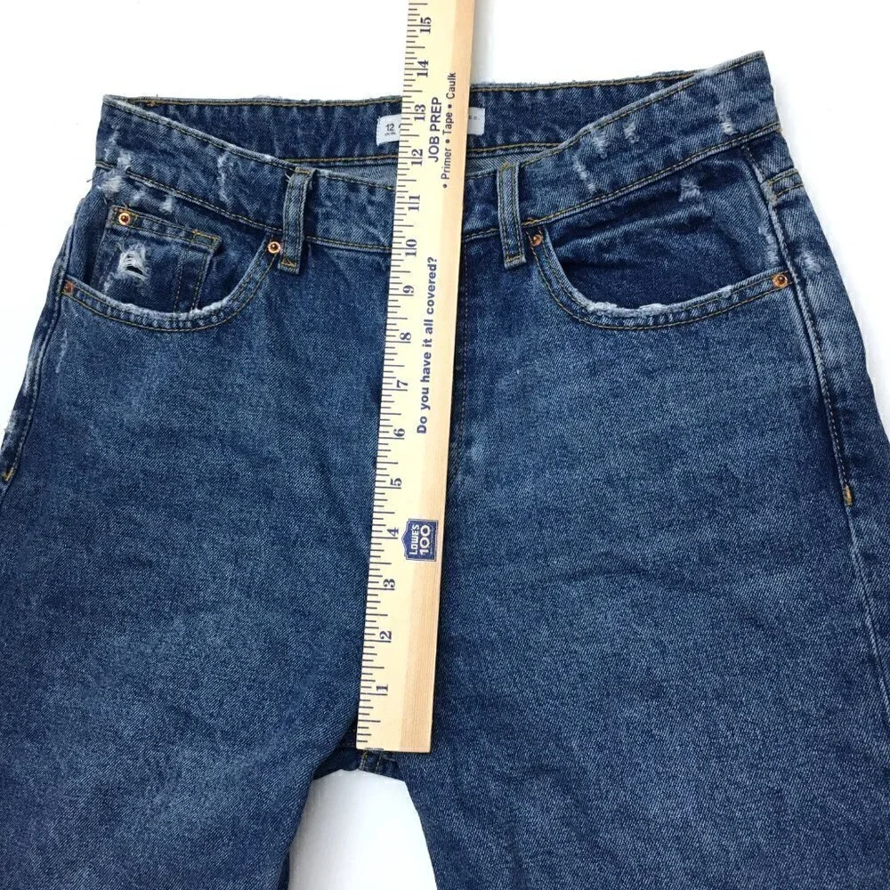 Denim & Co. Women's Jeans Straight Leg Button Fly Cotton Denim Size 8 length 26